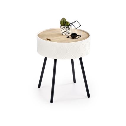 Mesa de centro AURA 45x38 cm branco/preto/bege