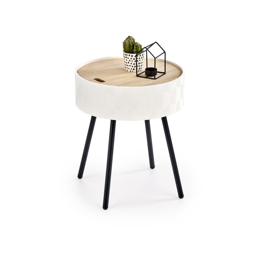 Mesa de centro AURA 45x38 cm branco/preto/bege