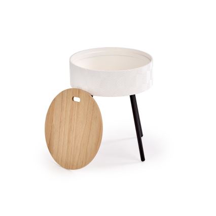 Mesa de centro AURA 45x38 cm branco/preto/bege
