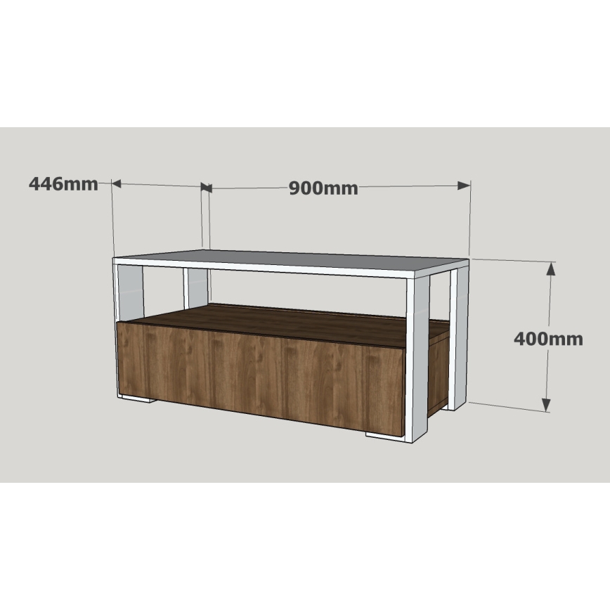 Mesa de centro BALINA 40x90 cm branco