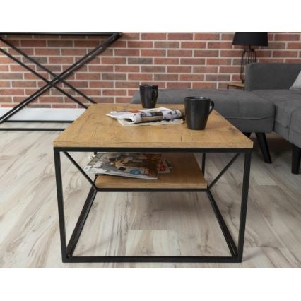 Mesa de centro BASICLOFT 40x80 cm preto/castanho