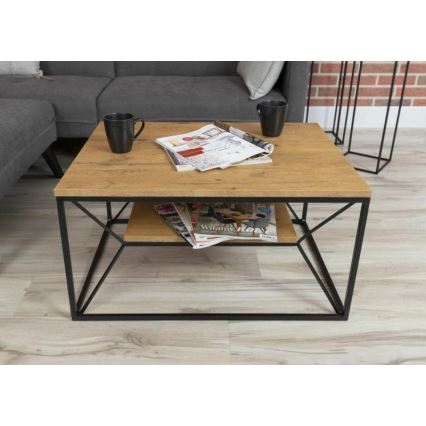 Mesa de centro BASICLOFT 40x80 cm preto/castanho
