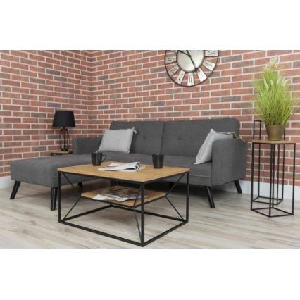 Mesa de centro BASICLOFT 40x80 cm preto/castanho