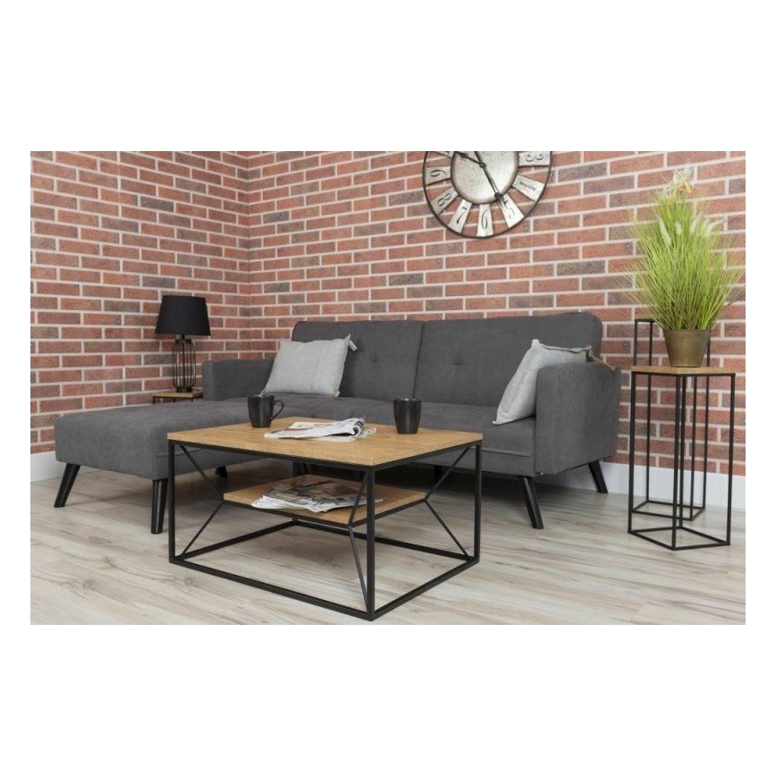 Mesa de centro BASICLOFT 40x80 cm preto/castanho