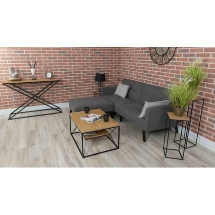 Mesa de centro BASICLOFT 40x80 cm preto/castanho