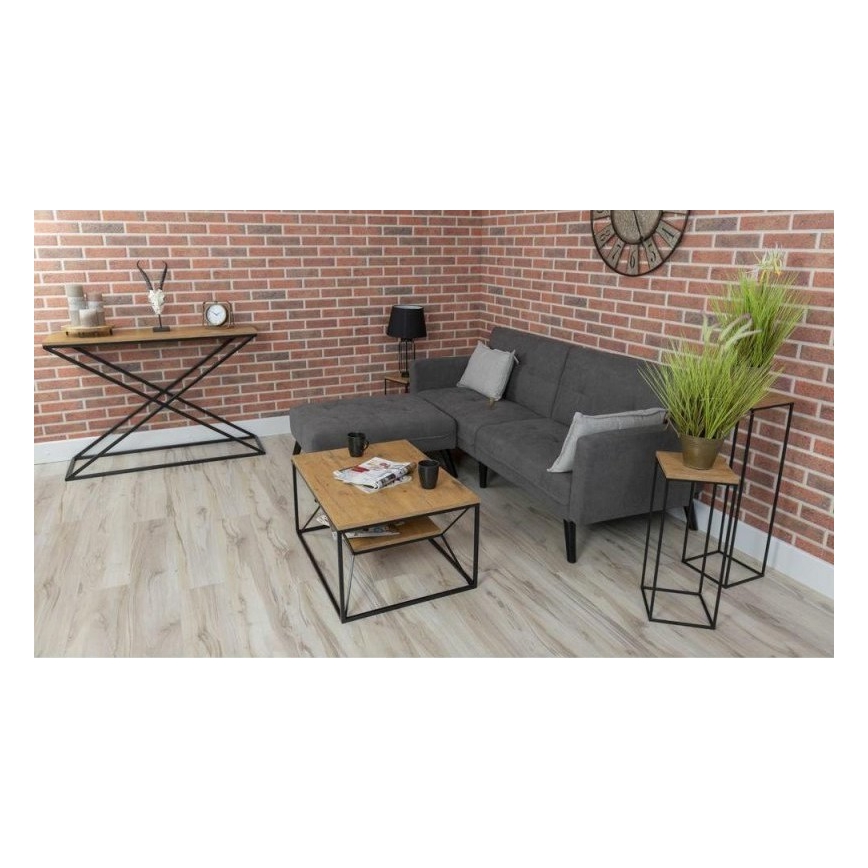 Mesa de centro BASICLOFT 40x80 cm preto/castanho