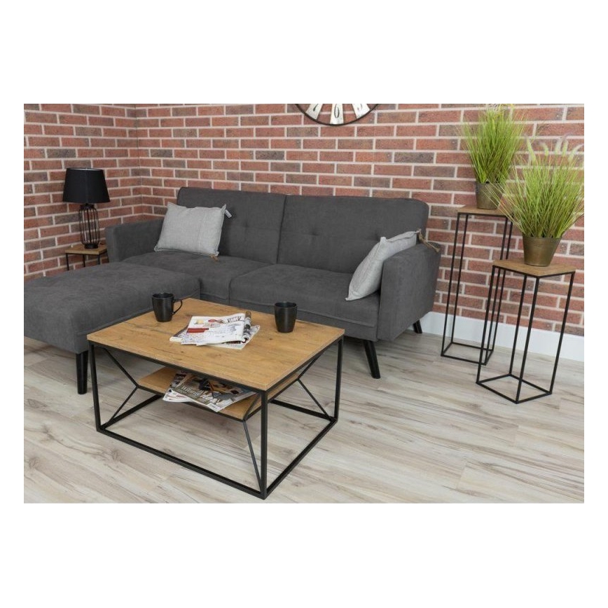 Mesa de centro BASICLOFT 40x80 cm preto/castanho