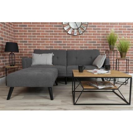 Mesa de centro BASICLOFT 40x80 cm preto/castanho