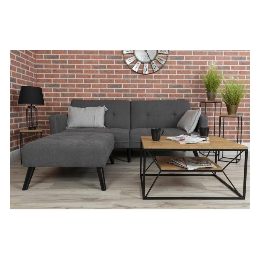 Mesa de centro BASICLOFT 40x80 cm preto/castanho