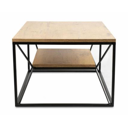 Mesa de centro BASICLOFT 40x80 cm preto/castanho