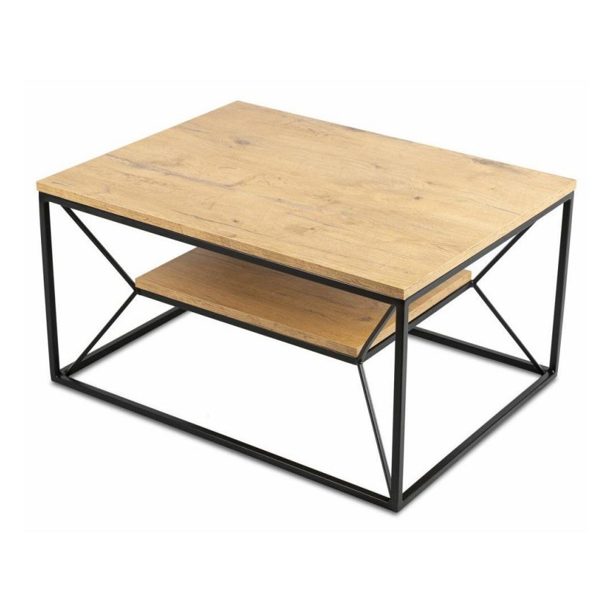 Mesa de centro BASICLOFT 40x80 cm preto/castanho