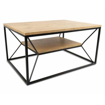 Mesa de centro BASICLOFT 40x80 cm preto/castanho