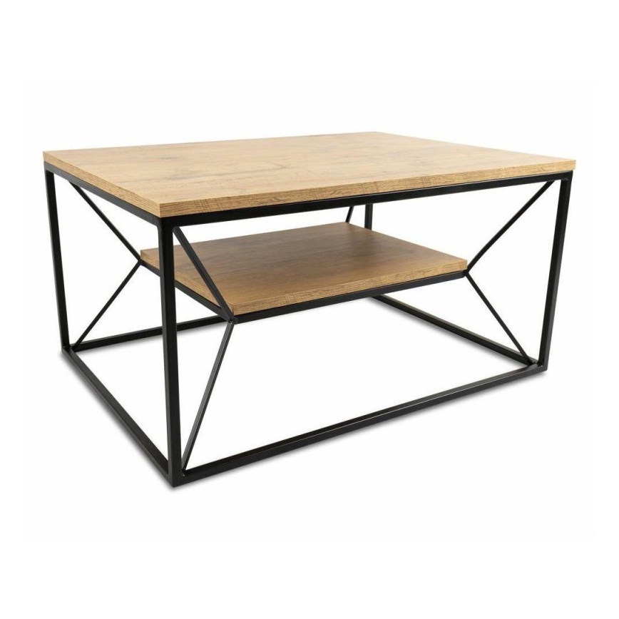 Mesa de centro BASICLOFT 40x80 cm preto/castanho