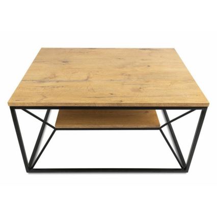 Mesa de centro BASICLOFT 40x80 cm preto/castanho