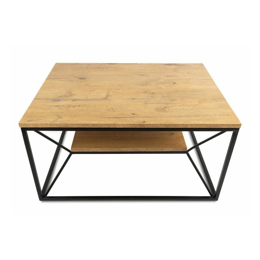 Mesa de centro BASICLOFT 40x80 cm preto/castanho