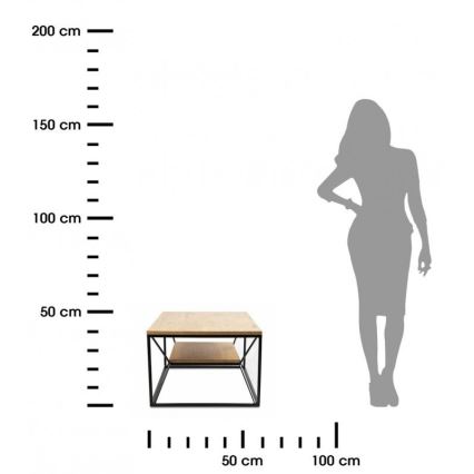 Mesa de centro BASICLOFT 40x80 cm preto/castanho