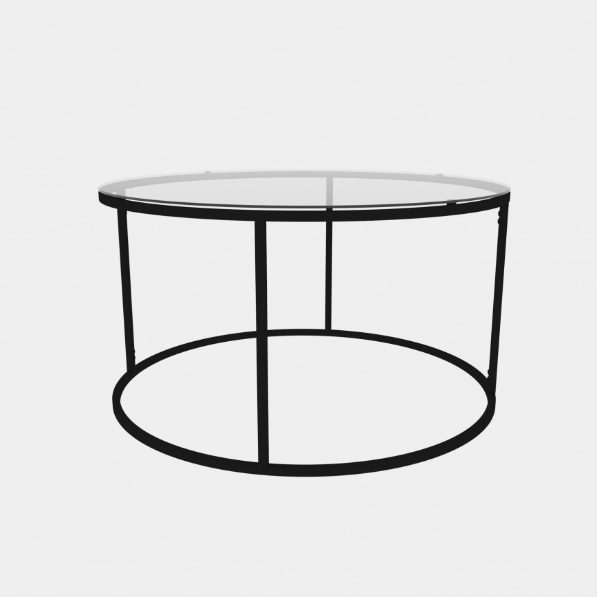 Mesa de centro BERLIN 60x45 cm preto/transparente