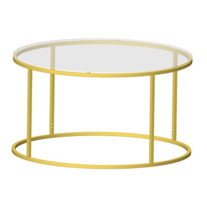 Mesa de centro BERLIN 80x45 cm dourada/transparente