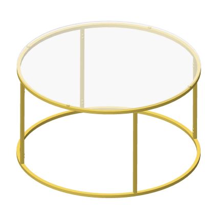 Mesa de centro BERLIN 80x45 cm dourada/transparente