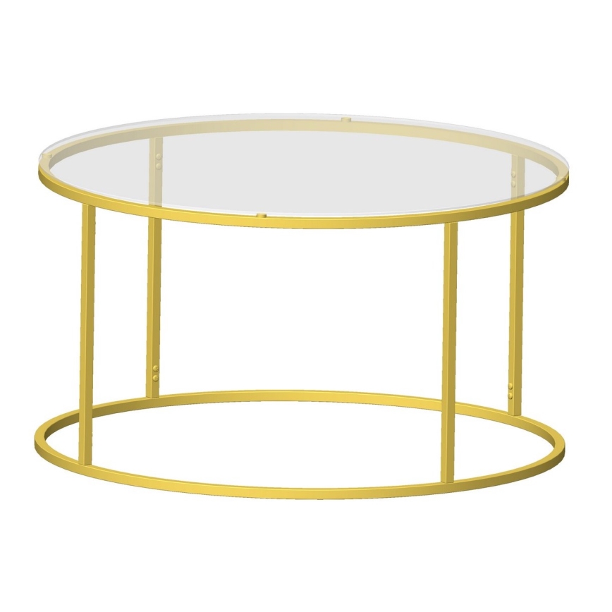 Mesa de centro BERLIN 80x45 cm dourado/transparente
