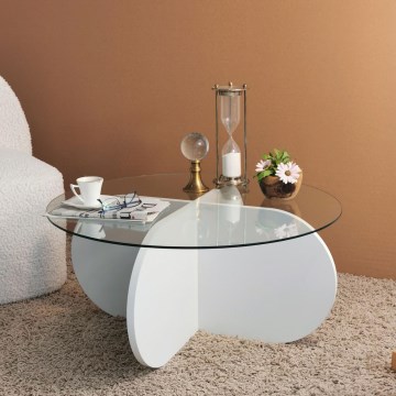 Mesa de centro BUBBLE 35x75 cm branco/transparente