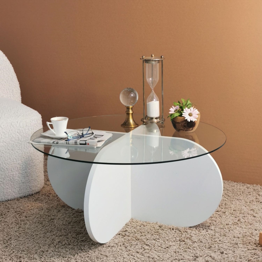 Mesa de centro BUBBLE 35x75 cm branco/transparente