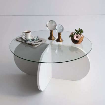 Mesa de centro BUBBLE 35x75 cm branco/transparente