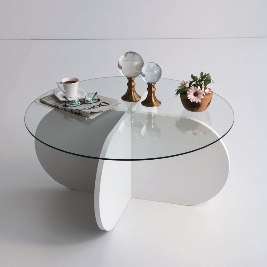 Mesa de centro BUBBLE 35x75 cm branco/transparente