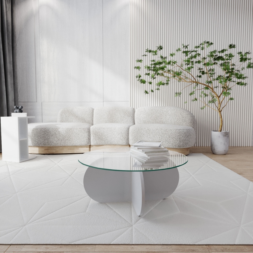 Mesa de centro BUBBLE 35x75 cm branco/transparente