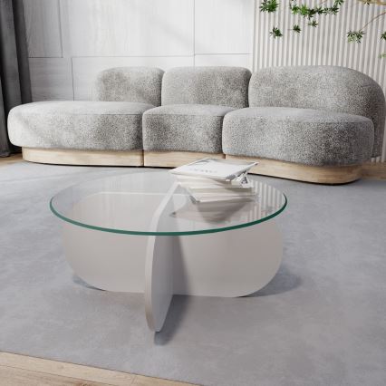 Mesa de centro BUBBLE 35x75 cm branco/transparente