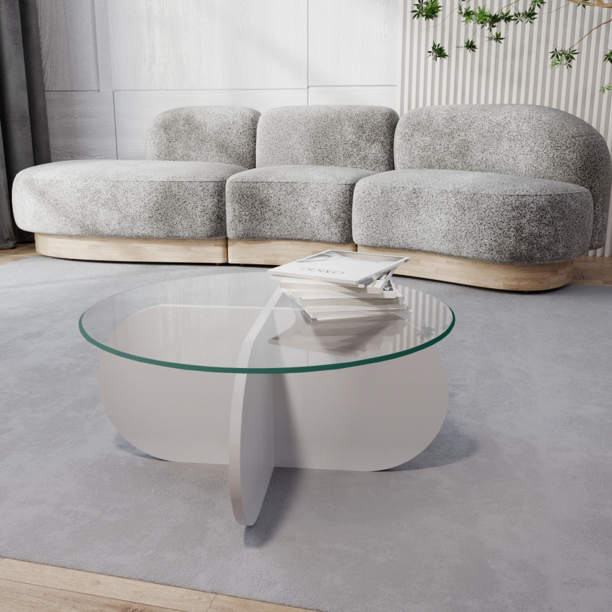 Mesa de centro BUBBLE 35x75 cm branco/transparente