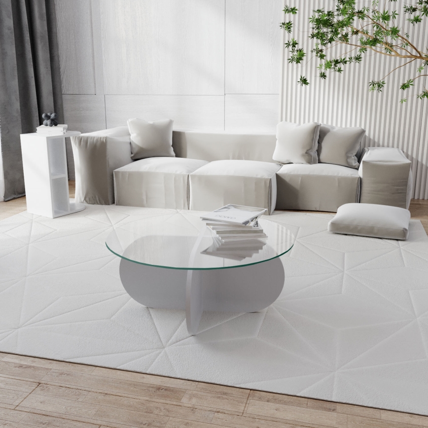 Mesa de centro BUBBLE 35x75 cm branco/transparente