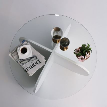Mesa de centro BUBBLE 35x75 cm branco/transparente