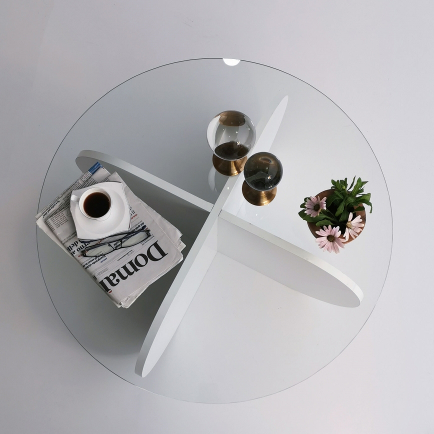Mesa de centro BUBBLE 35x75 cm branco/transparente