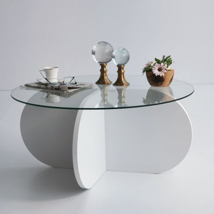 Mesa de centro BUBBLE 35x75 cm branco/transparente