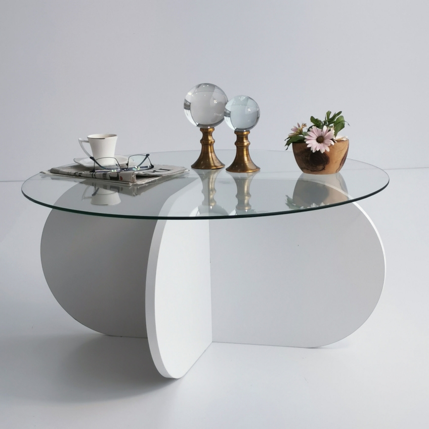 Mesa de centro BUBBLE 35x75 cm branco/transparente