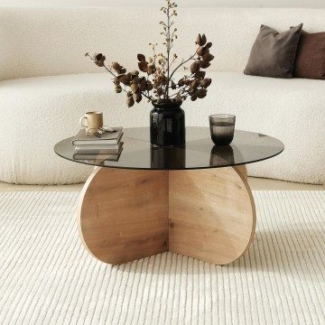 Mesa de centro BUBBLE 35x75 cm castanho/preto