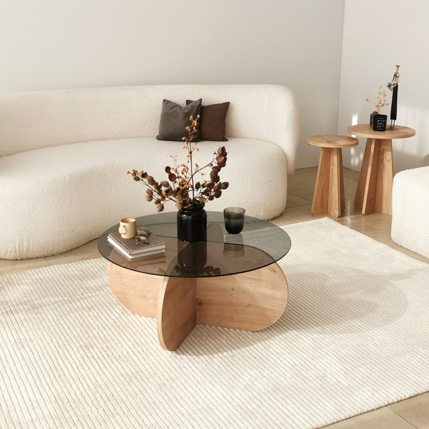 Mesa de centro BUBBLE 35x75 cm castanho/preto