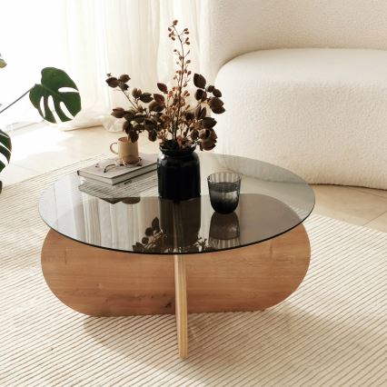 Mesa de centro BUBBLE 35x75 cm castanho/preto