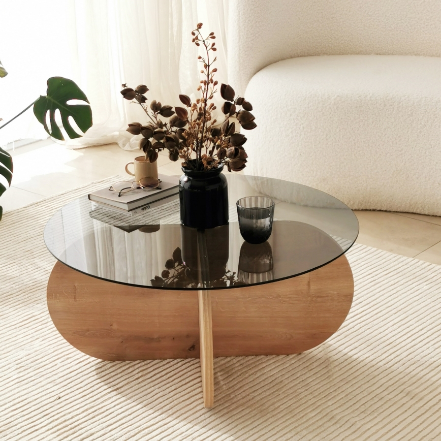 Mesa de centro BUBBLE 35x75 cm castanho/preto