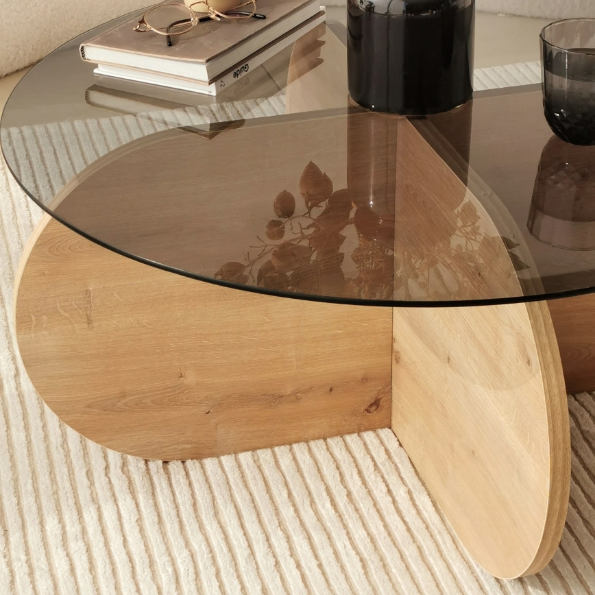 Mesa de centro BUBBLE 35x75 cm castanho/preto