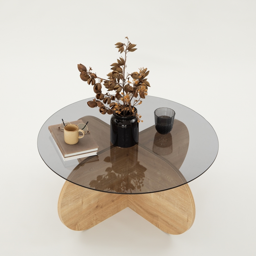 Mesa de centro BUBBLE 35x75 cm castanho/preto
