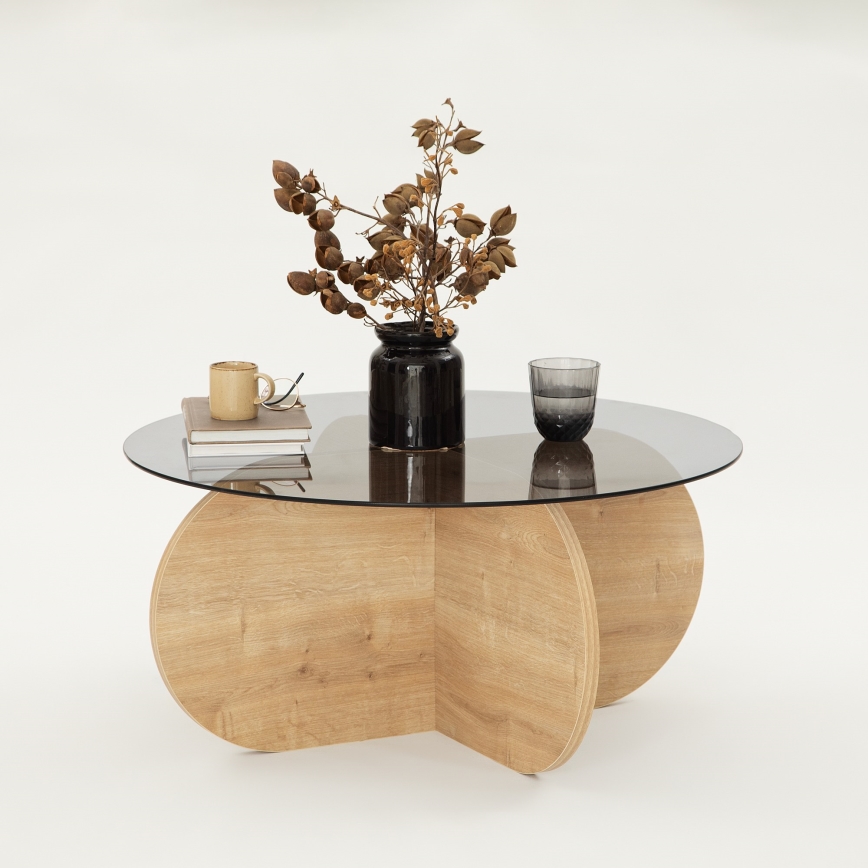 Mesa de centro BUBBLE 35x75 cm castanho/preto