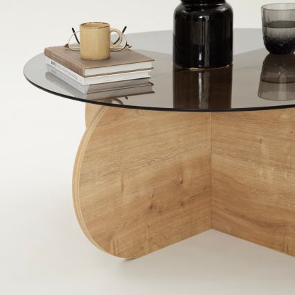 Mesa de centro BUBBLE 35x75 cm castanho/preto
