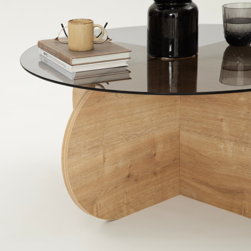 Mesa de centro BUBBLE 35x75 cm castanho/preto
