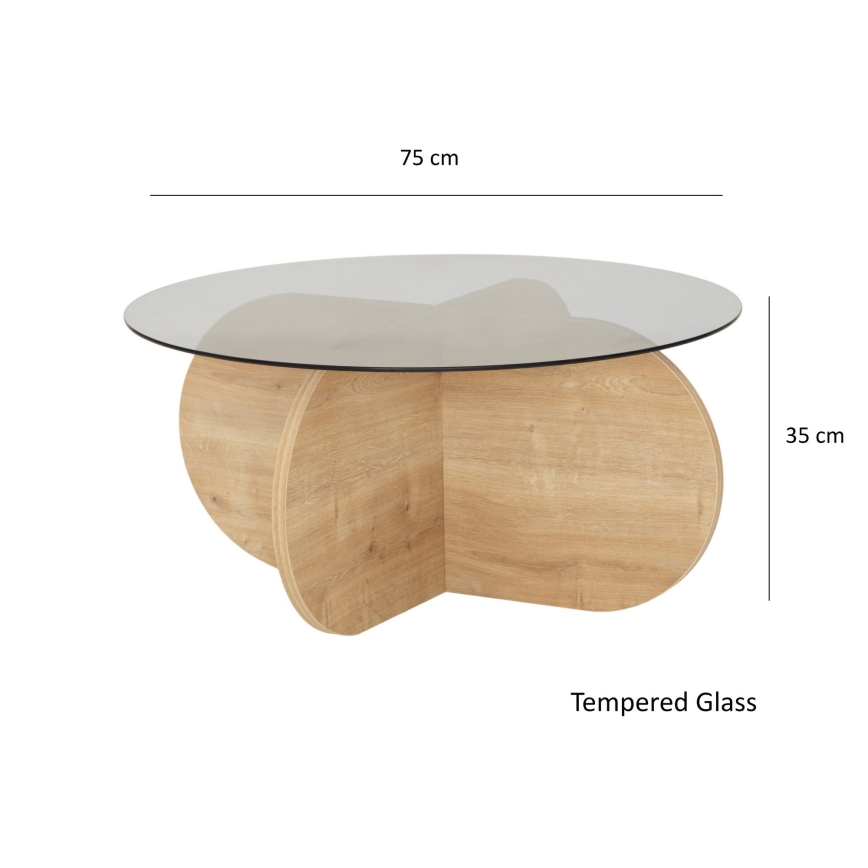 Mesa de centro BUBBLE 35x75 cm castanho/preto