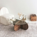 Mesa de centro BUBBLE 35x75 cm castanho/transparente