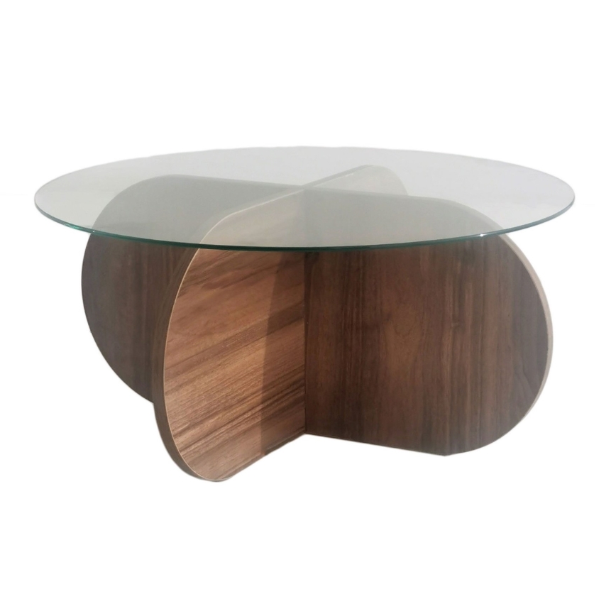 Mesa de centro BUBBLE 35x75 cm castanho/transparente