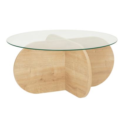 Mesa de centro BUBBLE 35x75 cm castanho/transparente