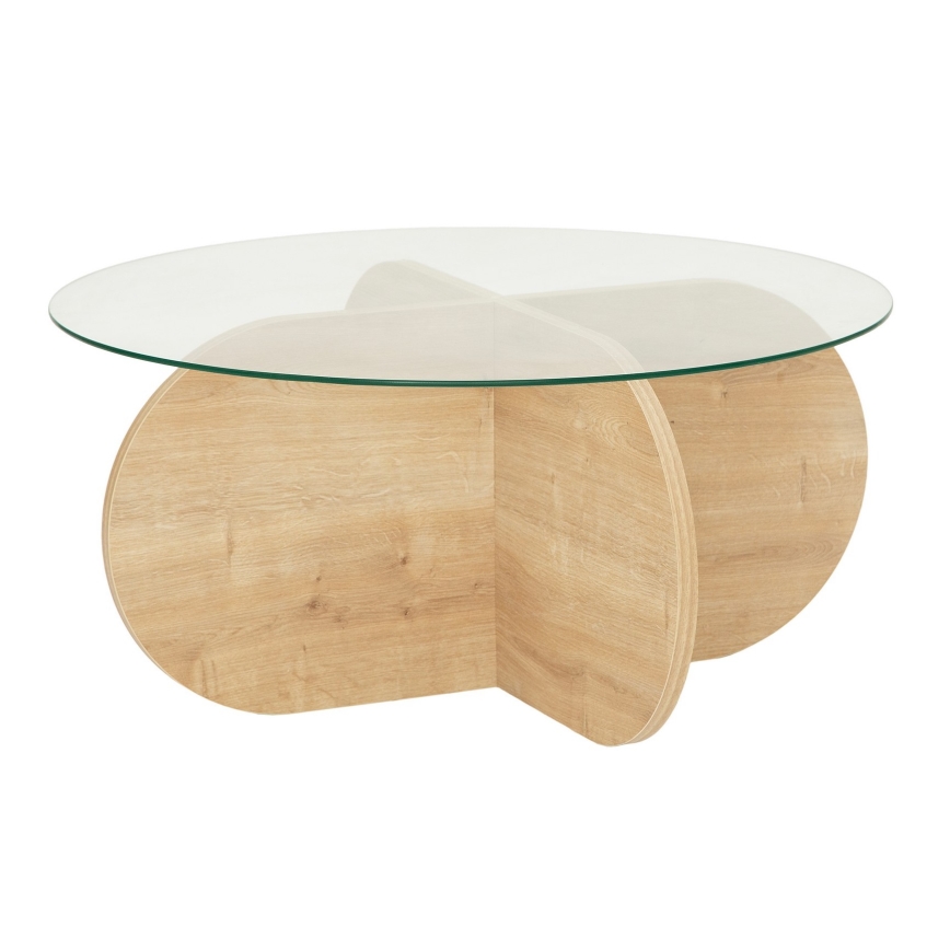 Mesa de centro BUBBLE 35x75 cm castanho/transparente